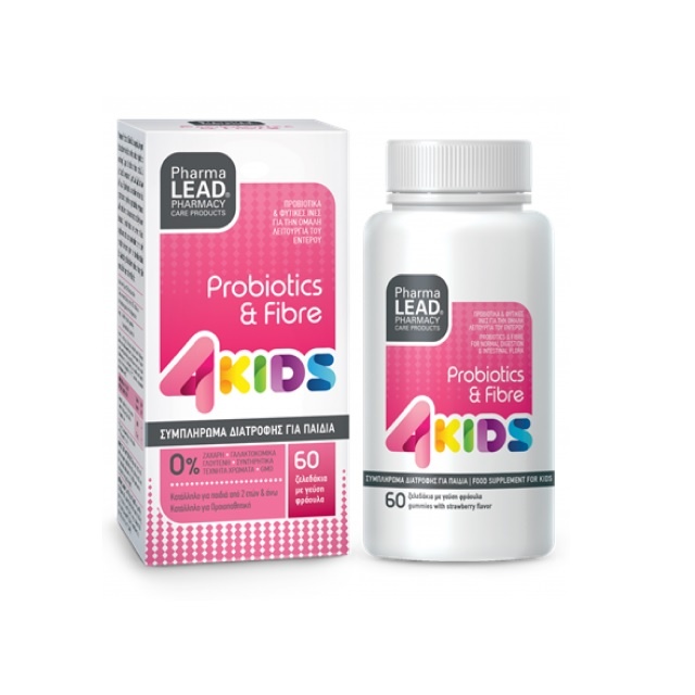 Pharmalead 4 Kids Probiotics & Fibre 60 ζελεδάκια Φράουλα